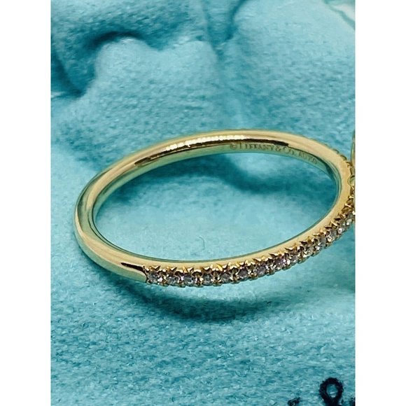 Tiffany & Co. "Paper Flowers" Open Clover 18K Rose Gold Size 5 .24CT Pouch Box - Picture 7 of 11